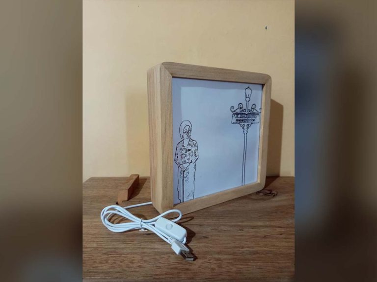 Frame Backlight kayu alami dengan lampu backlight cocok untuk dekorasi