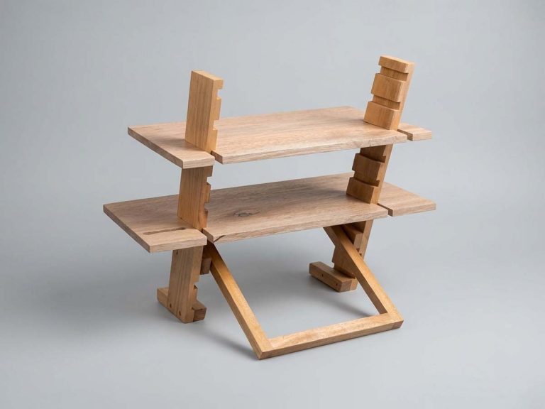 Laptop stand dari kayu alami estetik dan tahan lama cocok di meja kerja