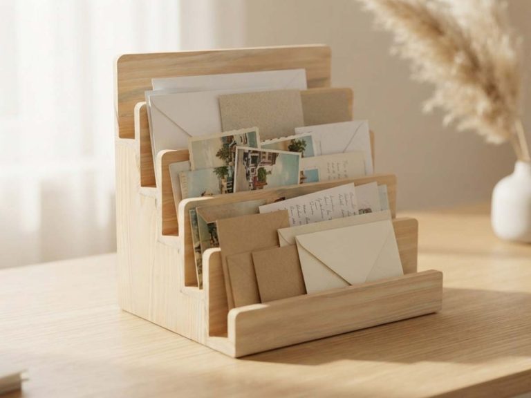 Rak surat kayu minimalis modern kayu alami tahan lama