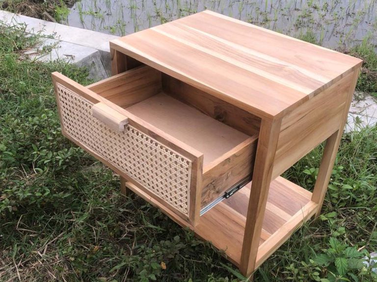 Nakas Bedside Table modern minimalis kayu alami